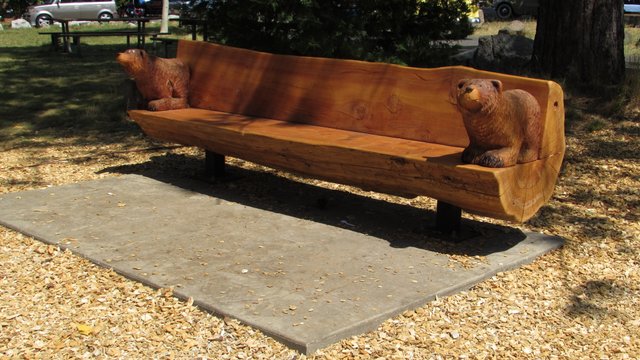 Ron’s Friends Install a Beautiful “Ron Cooper” Bear Bench at White Pines Park!