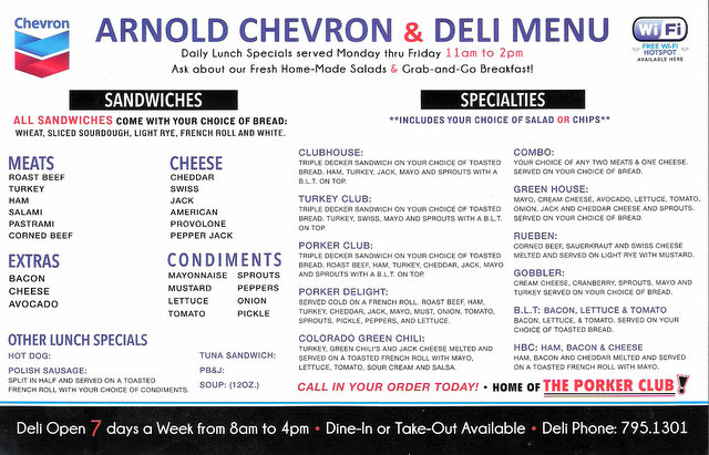 Eat Where the Locals Eat at Arnold Chevron & Deli!