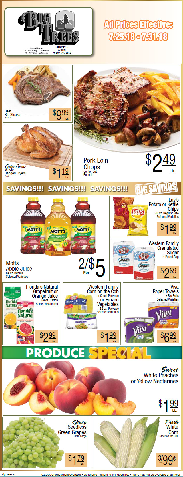 Big Trees Market Weekly Ad & Grocery Specials Through July 31st