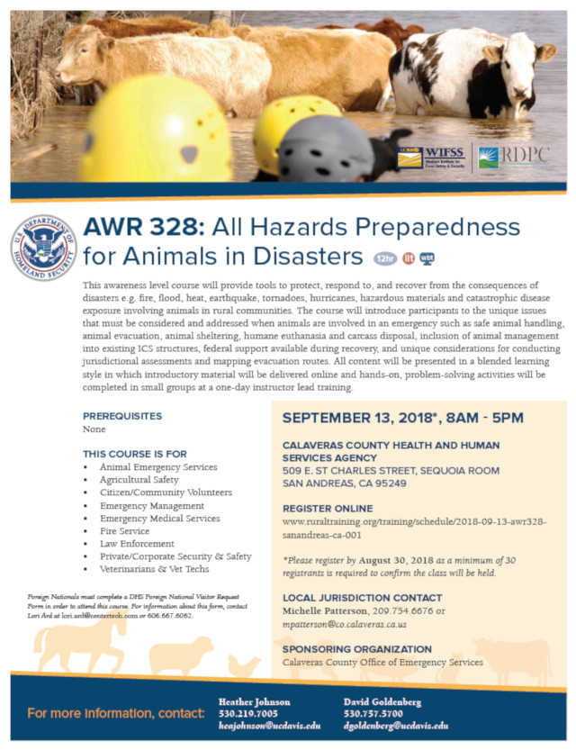 All Hazards Preparedness for Animals in Disasters