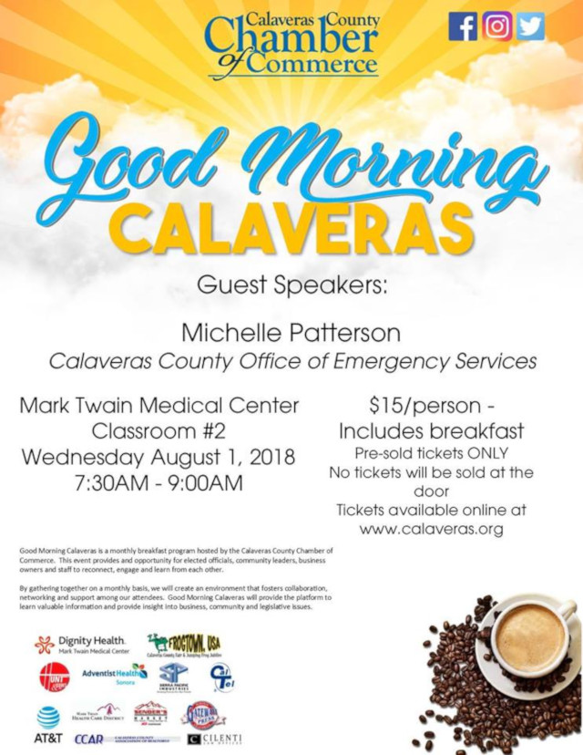 Calaveras County Office of Emergency Services speaking at Good Morning Calaveras in August