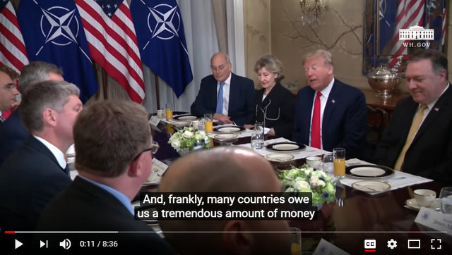 President Trump and NATO Secretary General Jens Stoltenberg at Bilateral Breakfast!