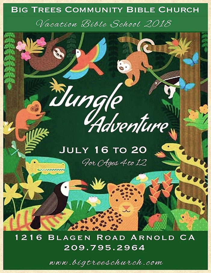 Jungle Adventure VBS at Big Trees Community Bible Church July 16 – 20