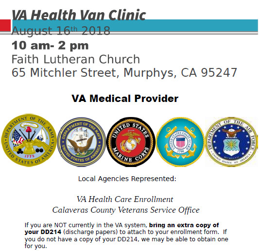 VA Health Van Clinic August 16th