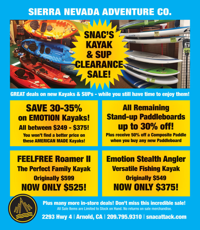 Huge Kayak & SUP Clearance Sale Going on Now at SNAC!  Save Now & Play!