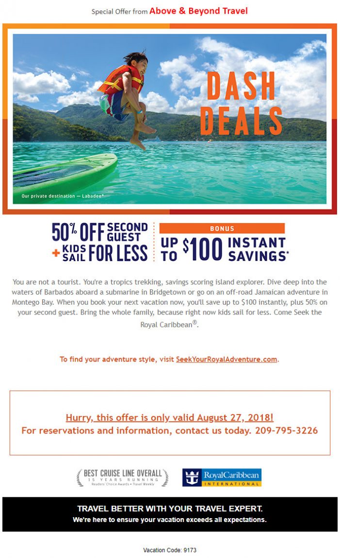 Dash Deals from Above & Beyond Travel
