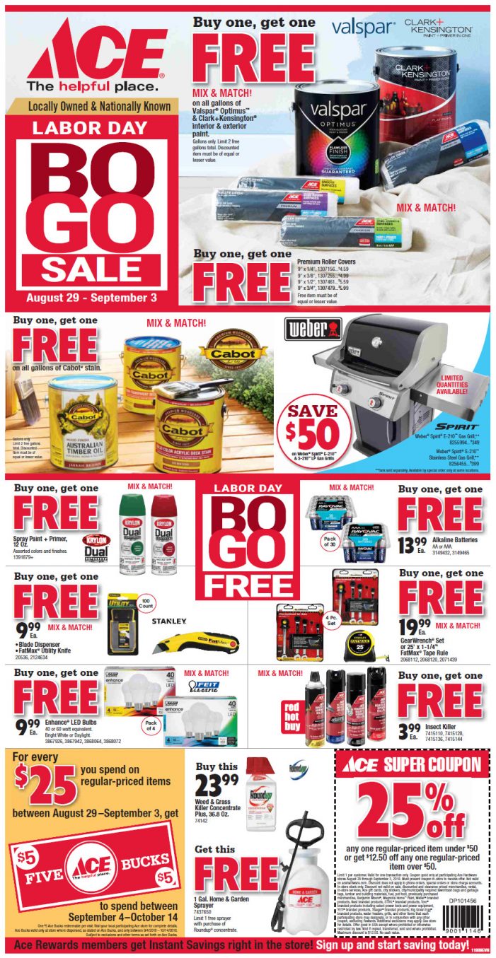 The Big Labor Day BOGO Sale at Arnold Ace Home Center