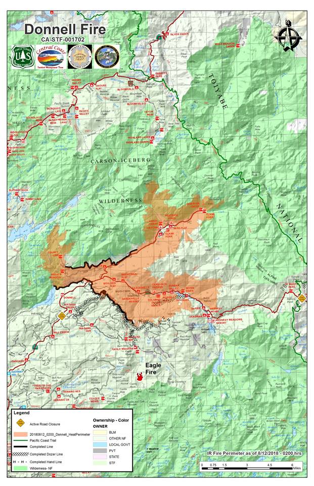 The Donnell Fire Morning Update…27,769 Acres, 20% Contained, Fire Edges Closer to Spicer