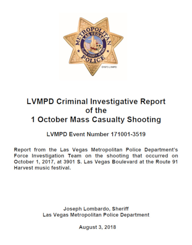 Sheriff Joe Lombardo Releases Final Criminal Investigative Report in 1 October Mass Shooting
