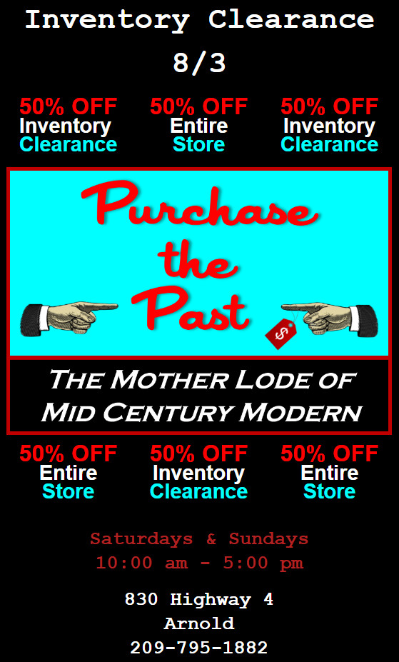 Inventory Clearance Sale Going On Now at Purchase the Past