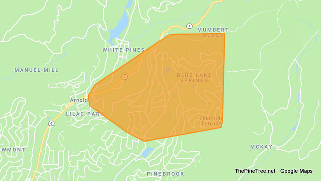 1,167 PG&E Customers Without Power in Arnold Area