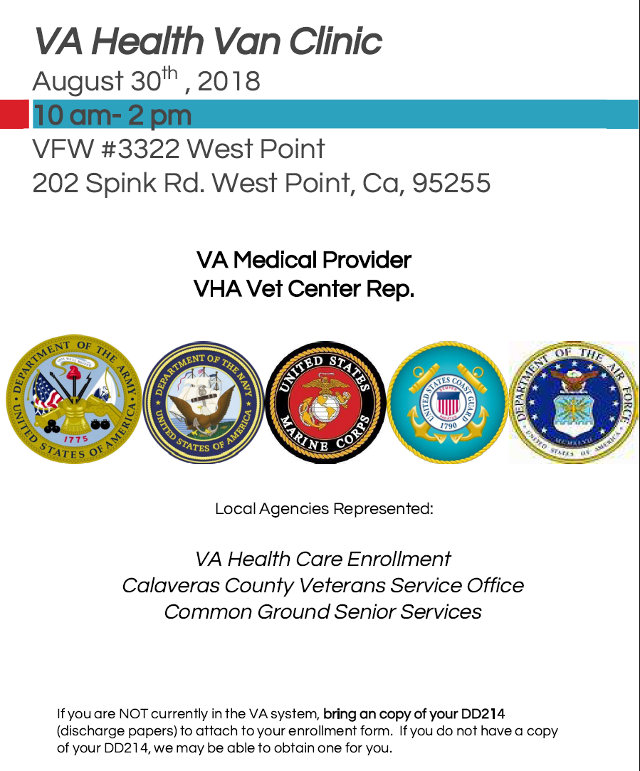 The VA Health Van Clinic Will Visit West Point on August 30th