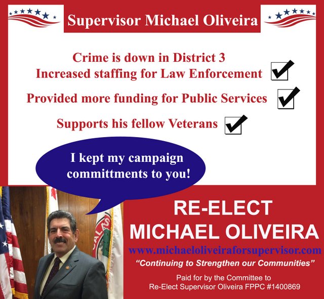 Re-Elect Supervisor Michael Oliveira in November