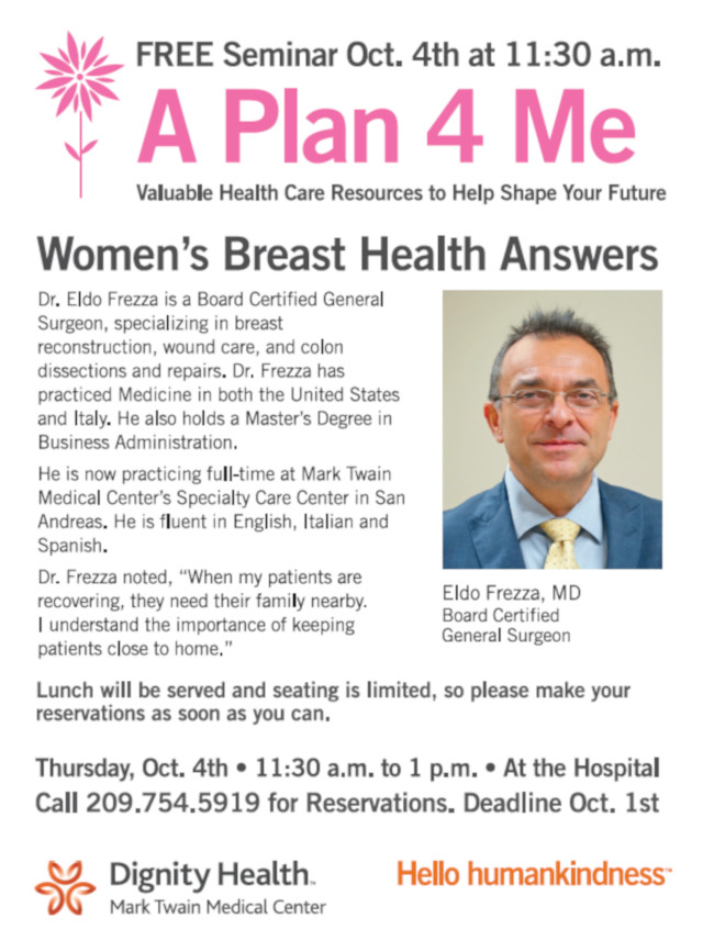 A Plan 4 Me FREE Women’s Health Seminar Oct. 4th at 11:30 a.m.