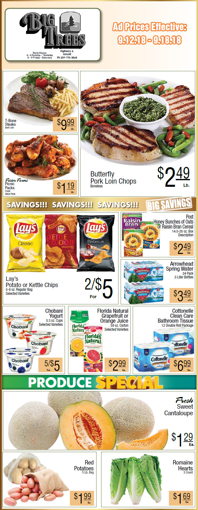 Big Trees Market Weekly Ad & Grocery Specials Through September 18th