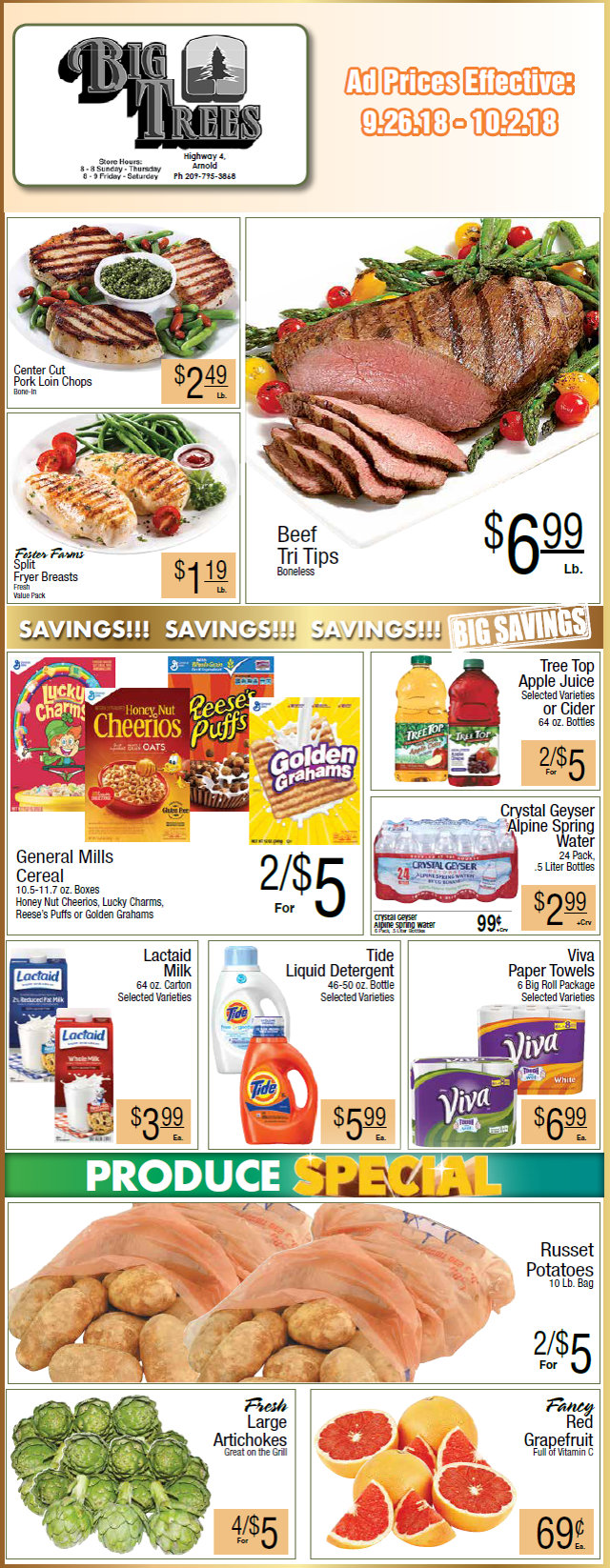 Big Trees Market Weekly Ad & Grocery Specials Through October 2nd