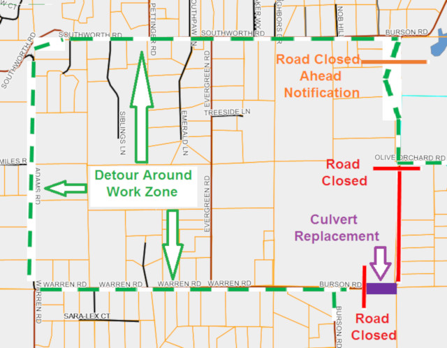 Burson Road – Emergency Culvert Replacement and Temporary Road Closure on Thursday, September 20, 2018
