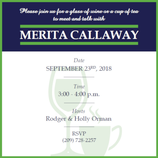 Meet & Greet for Merita Callaway on September 23rd