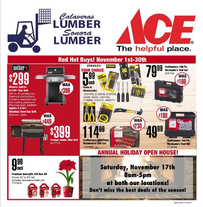 November Red Hot Buys from Calaveras & Sonora Lumber