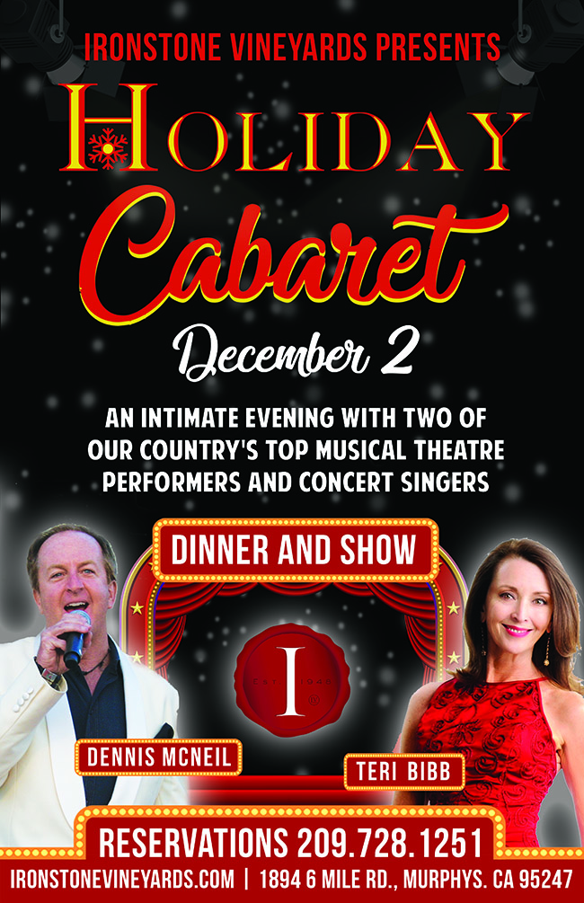 Holiday Cabaret with Dennis McNeil and Teri Bibb at Ironstone Vineyards