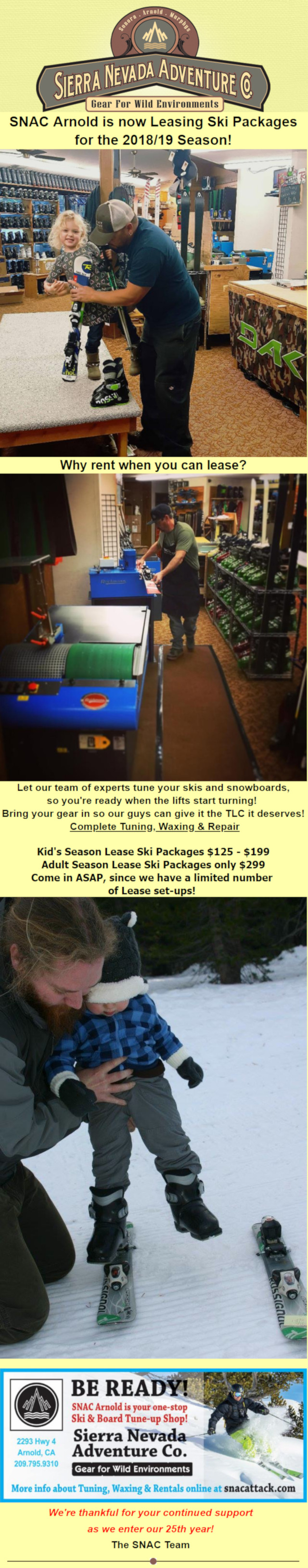 Now Tuning, Waxing & Leasing Ski Packages at SNAC!