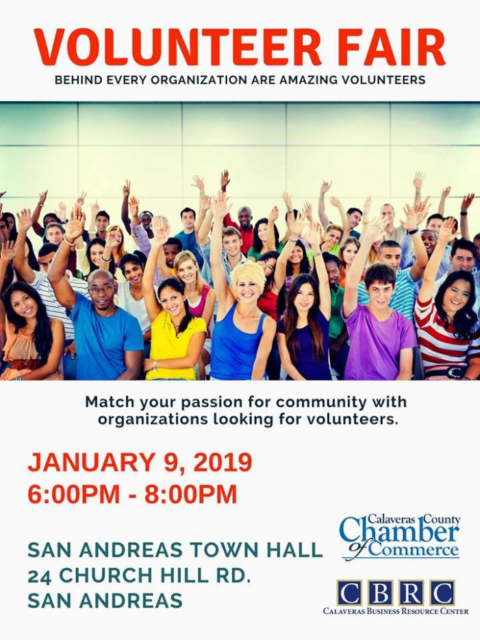 Calaveras Chamber Holding Volunteer Fair Coming in January 2019!