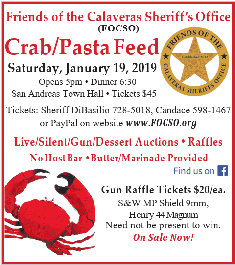FOCSO’s Big Annual Crab/Pasta Feed is Saturday, Jan 19th, 2019