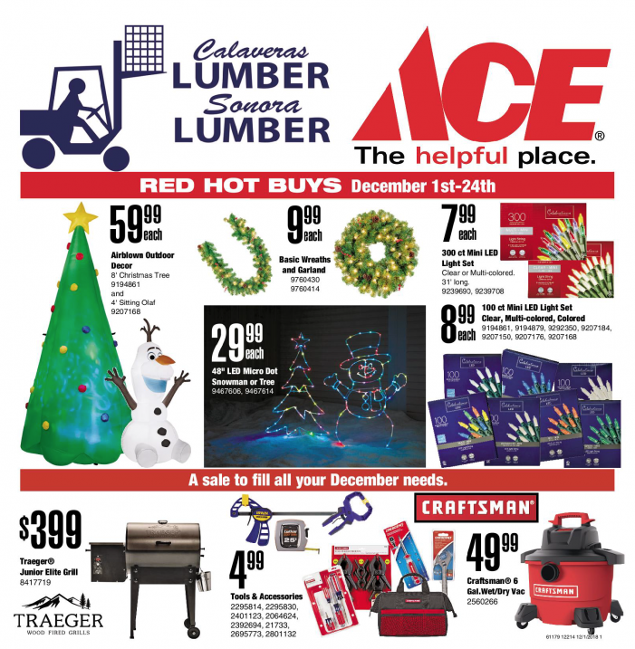 December Red Hot Buys from Calaveras & Sonora Lumber