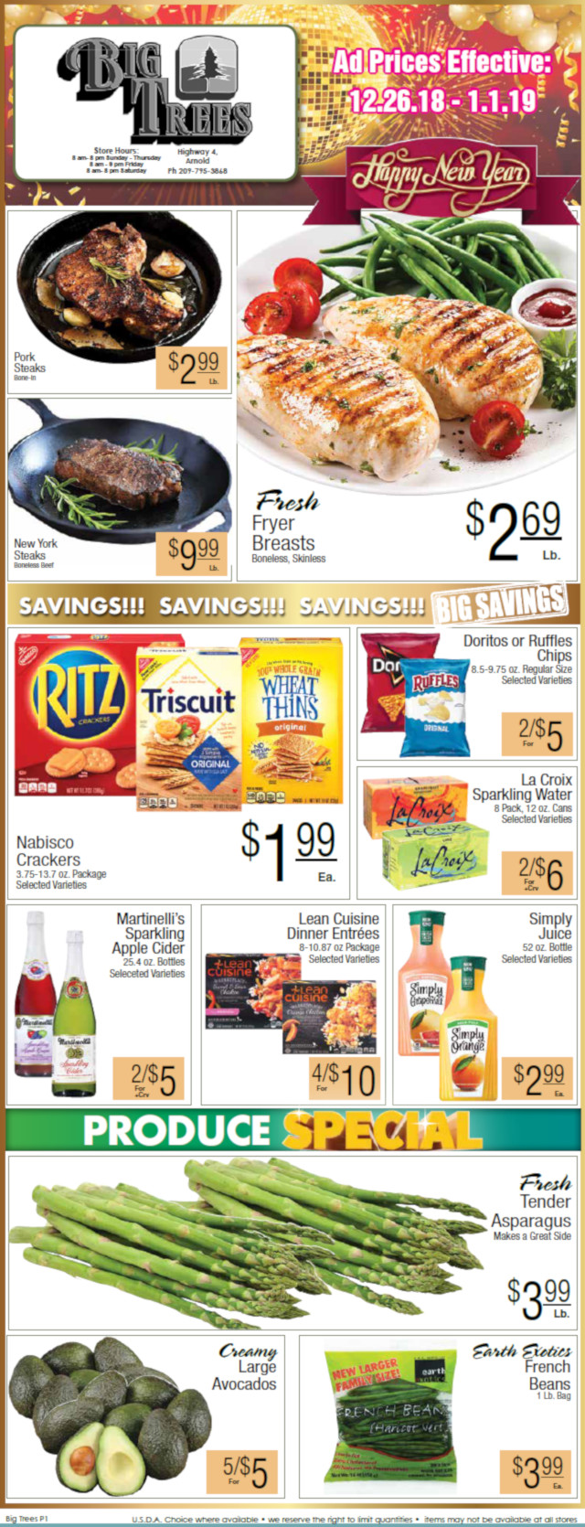 Big Trees Market Weekly Ad & Grocery Specials Through January 1st, 2019