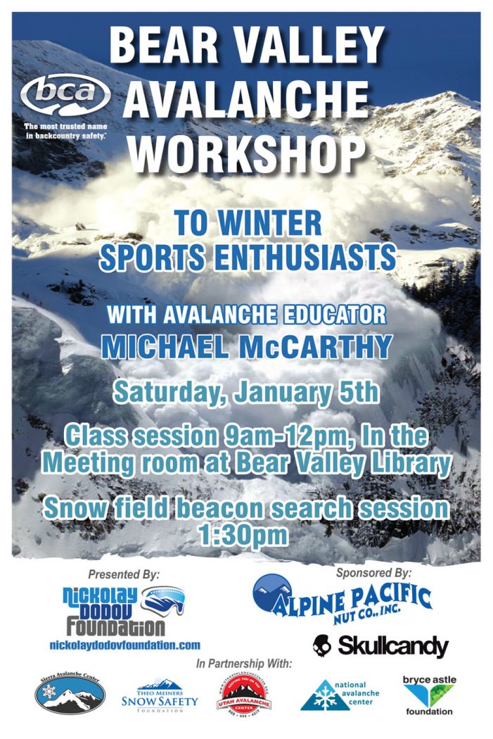 Avalanche Education Workshop on January 5th in Bear Valley
