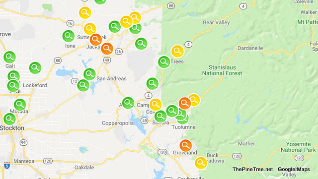 Over 7,000 Wake Up Without Power in Amador, Calaveras & Tuolumne Counties