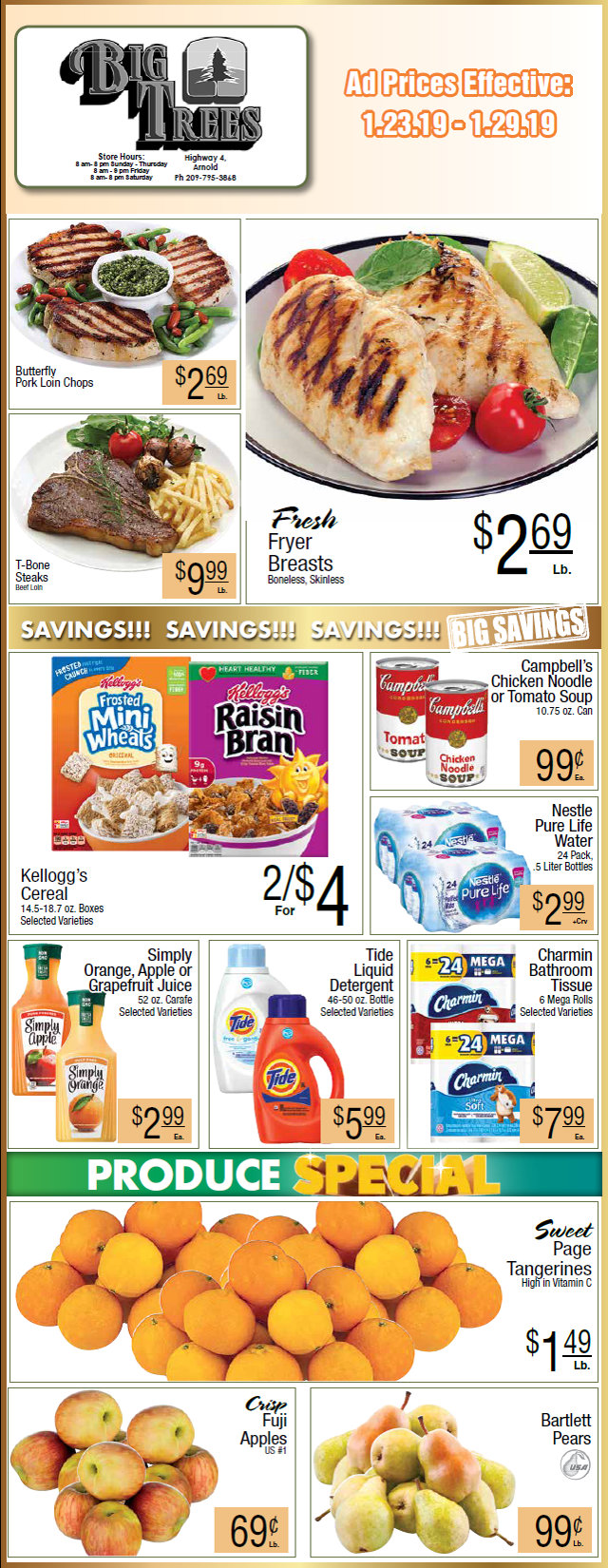 Big Trees Market Weekly Ad & Grocery Specials Through January 29th