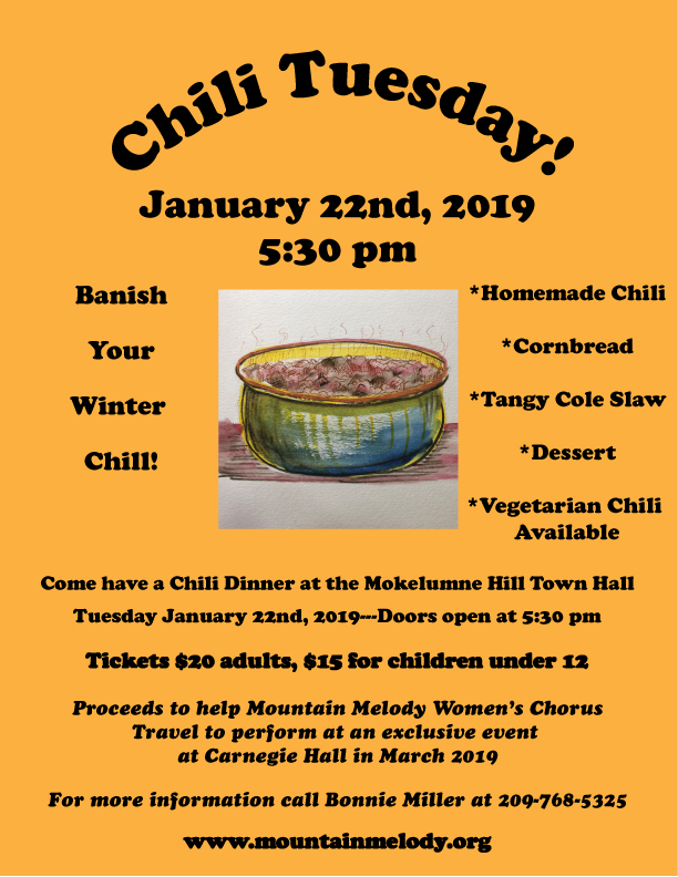 Chili Tuesday Fundraiser for Mountain Melody