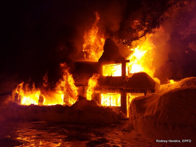 Significant Fire Damage to Tamarack Pines Inn Below Bear Valley