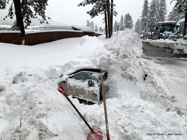 Woman Rescued from Car Buried in Snow, Illegally Parked Cars, Broken Gas Lines Caused Problems in South Lake Tahoe