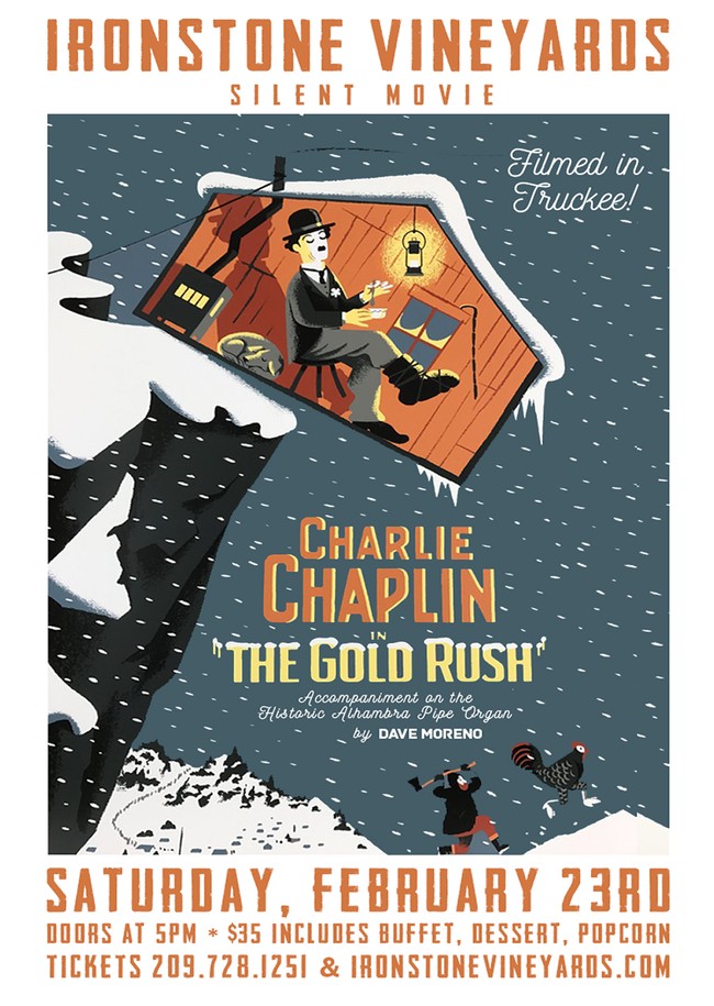 Silent Movie Night at Ironstone Vineyards – Charlie Chaplin in “The Gold Rush”