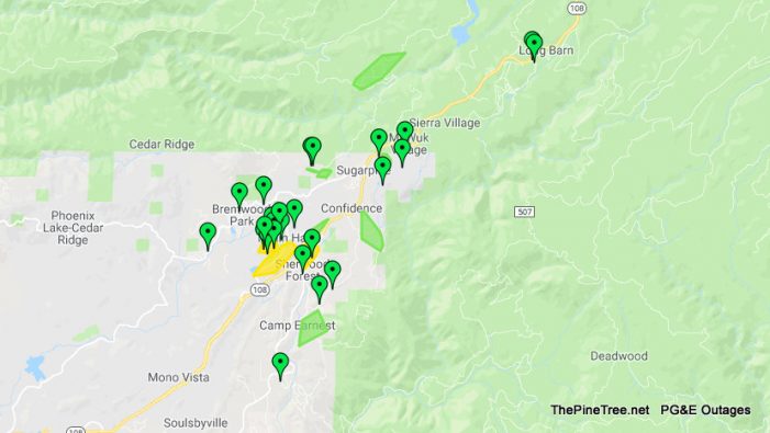 Power Outage Number Continue To Drop to Only 1,267 in Amador, Alpine, Calaveras & Tuolumne Counties