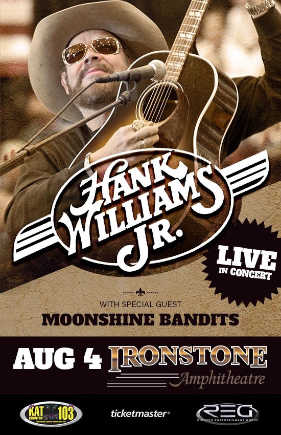 Hank Williams Jr  with Moonshine Bandits at Ironstone Amphitheatre Sunday, August 4, 2019