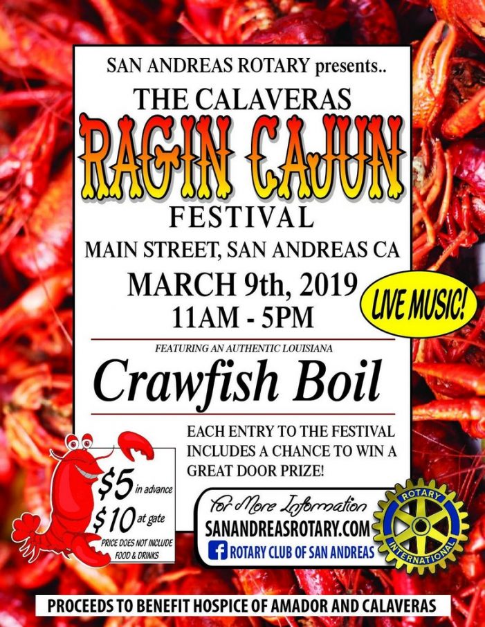 First Ever Cajun Festival Slated for San Andreas!  Fundraiser benefits Hospice of Amador and Calaver