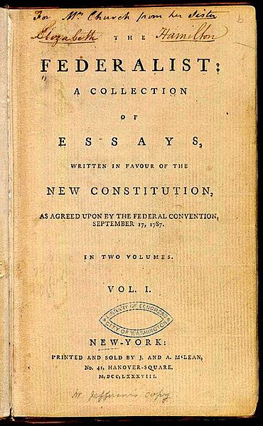 The Federalist Papers Number One by Publius.  Introduction by John Hamilton