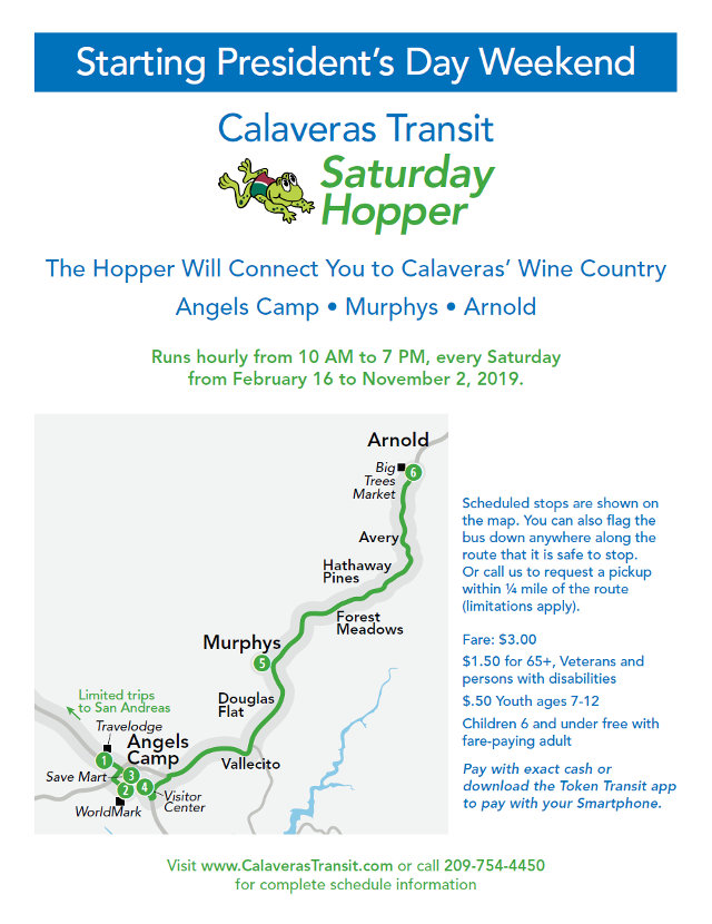 Calaveras Transit Saturday Hopper Connects You to Calaveras’ Wine Country