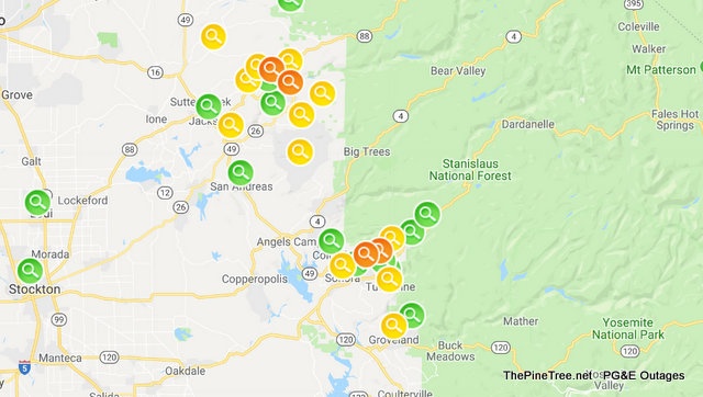 Power Outages Drop to 4,907 in Amador, Calaveras & Tuolumne Counties As Crews Continue Their Work