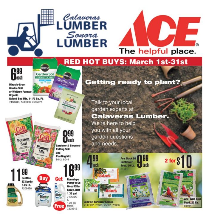 Don’t Miss Out on March Red Hot Buys at Calaveras & Sonora Lumber
