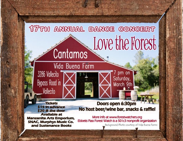 The 17th Annual Love the Forest Concert March 9th at the Vida Buena Farms in Vallecito