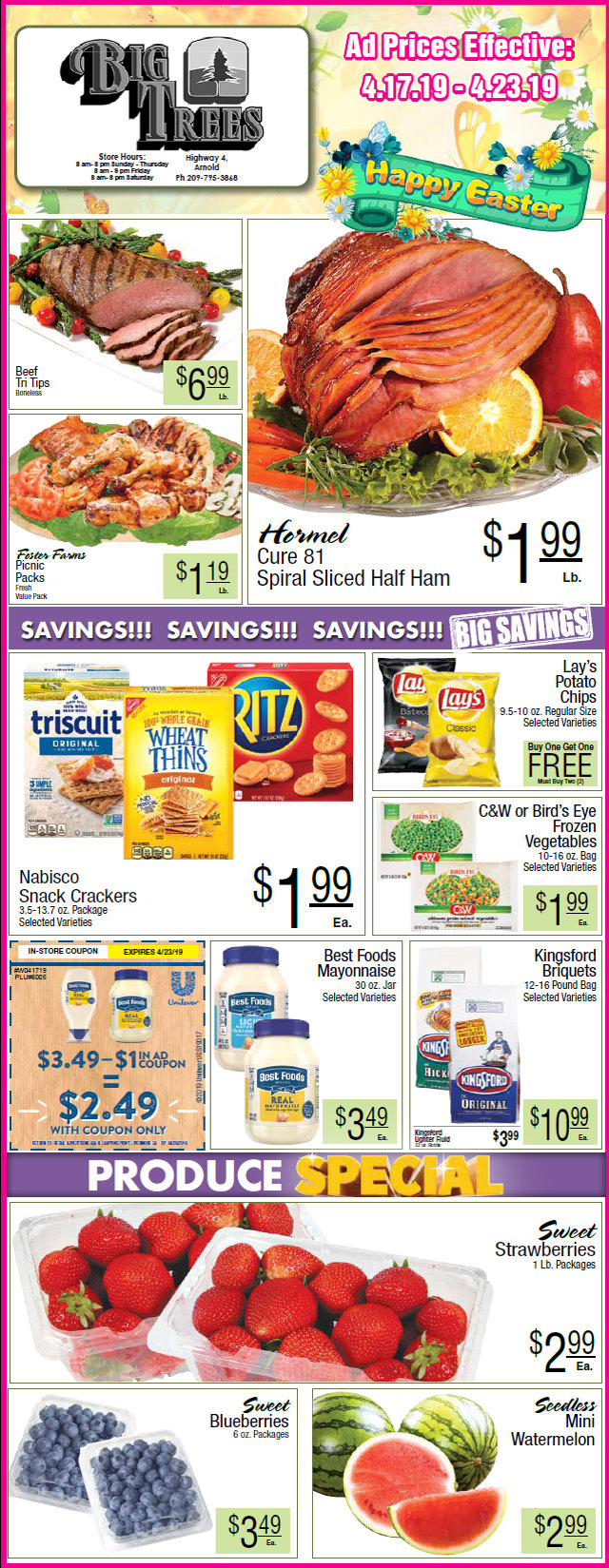 Big Trees Market Weekly Big Easter Ad & Grocery Specials Through April 23rd