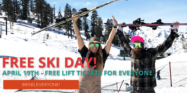 Hey Good People!!!  It’s Free Ski Friday at Bear Valley Mountain!!