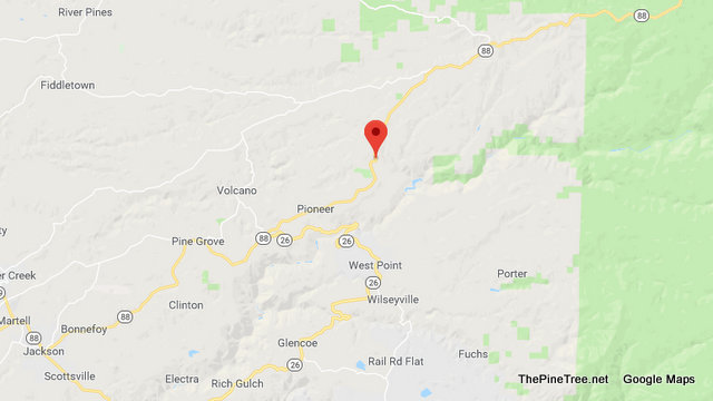 Traffic Update….Vehicle into an Orchard off Hwy 88 Above Pioneer