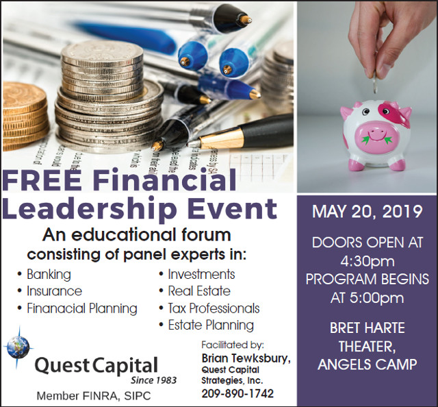 Free Financial Leadership Event in Angels Camp on May 20th