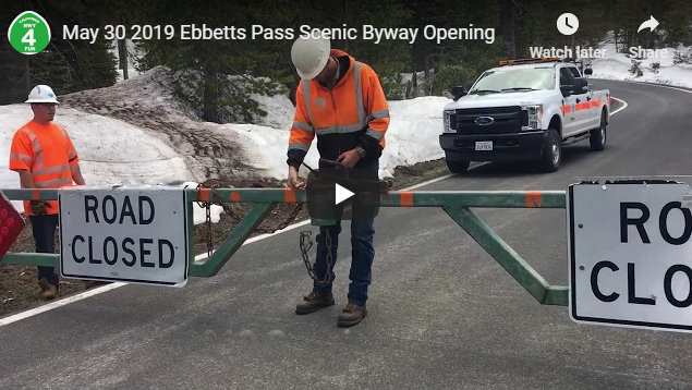 Take The First Drive Over Ebbetts Pass Summit for 2019 with Sandi Pearce from Sierra Sentry