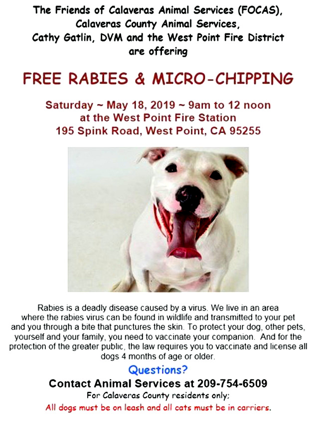 Free Rabies & Micro-Chipping in West Point on May 18th